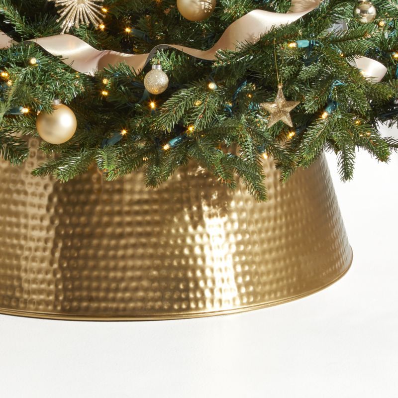 Bash Gold Christmas Tree Collar + Reviews | Crate and Barrel | Crate & Barrel