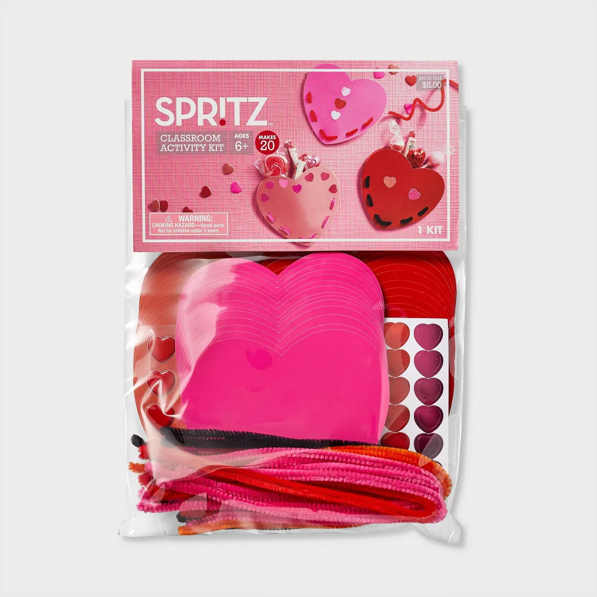 20ct Valentine's Kids Classroom Activity Kit Heart Pocket - Spritz™ | Target