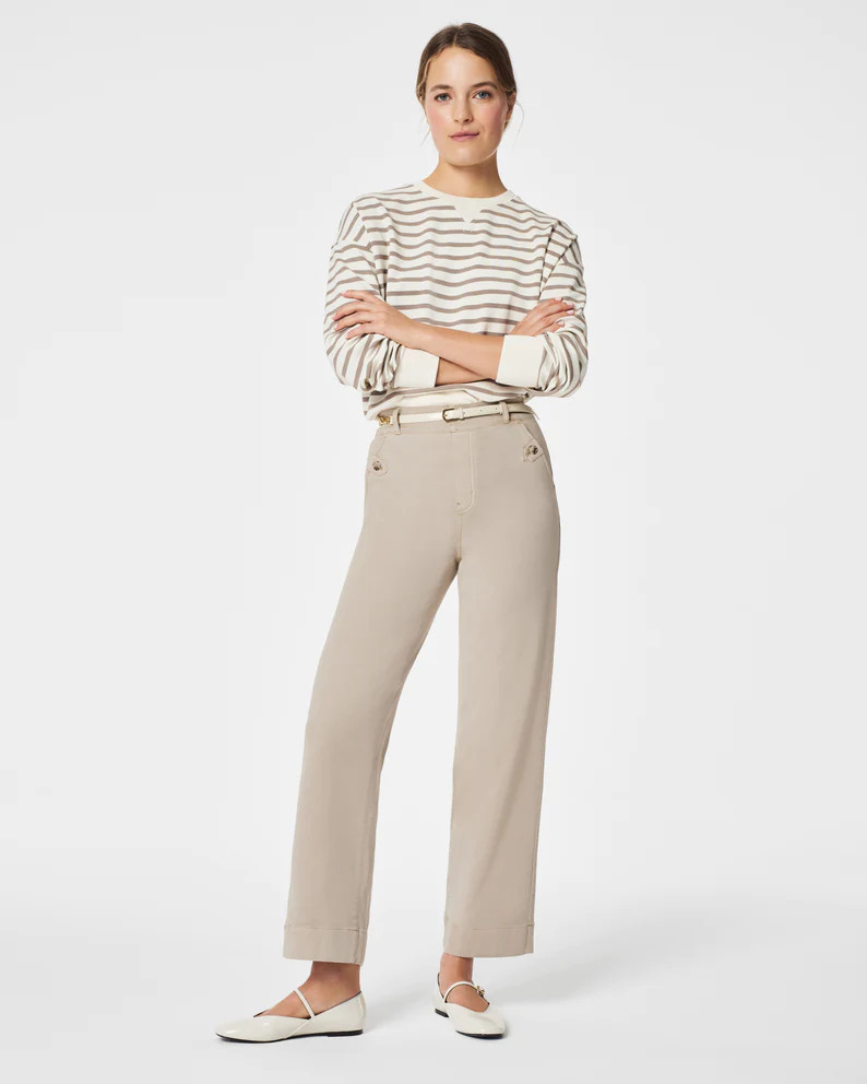Stretch Twill Cropped Wide Leg Pant | Spanx