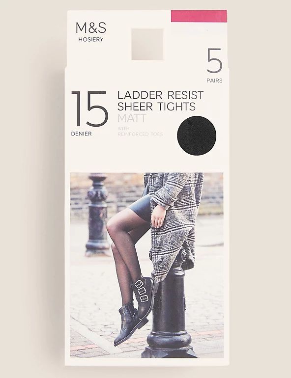 5pk 15 Denier Ladder Resist Matt Tights | M&S Collection | M&S | Marks & Spencer (UK)