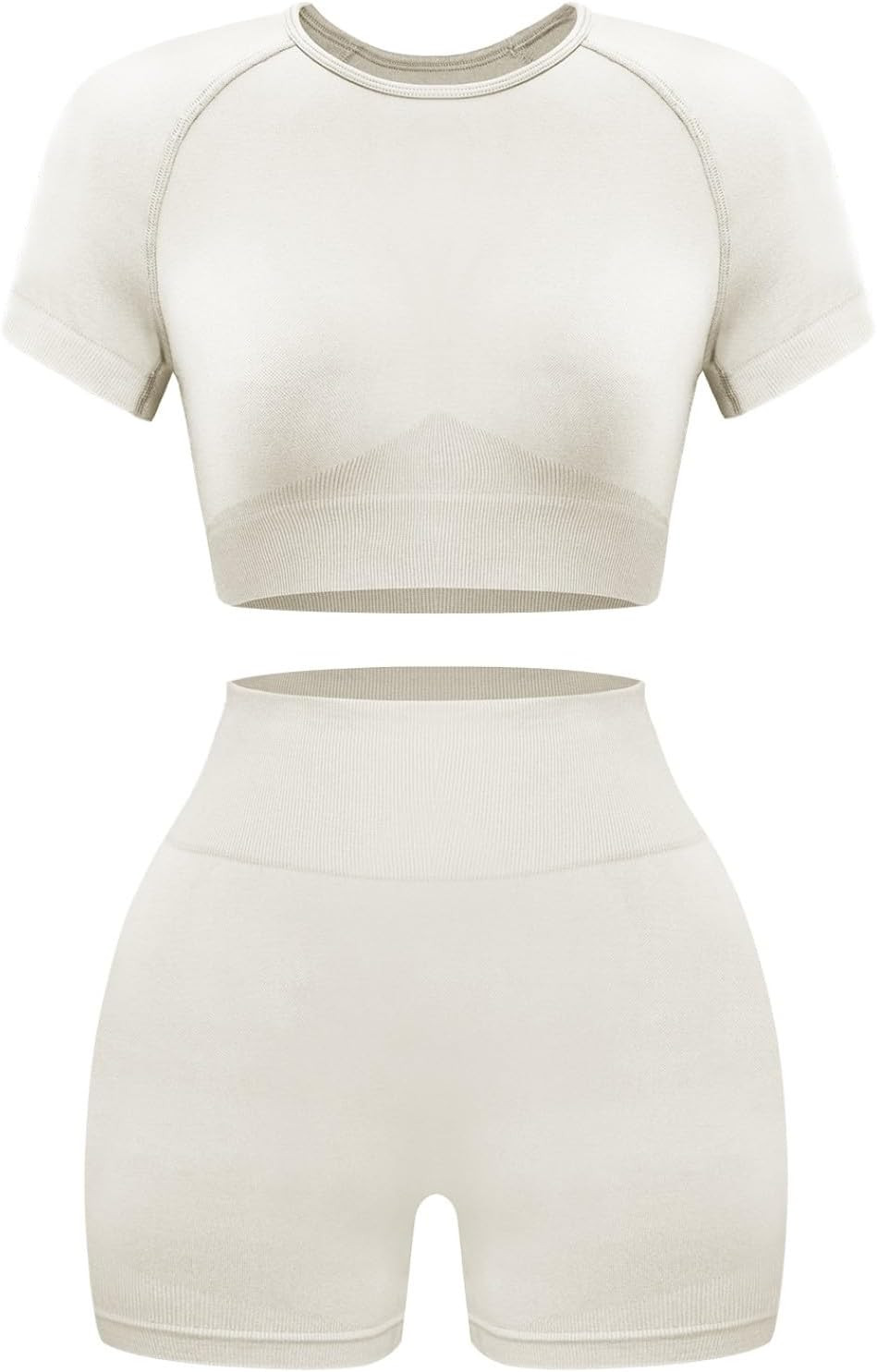 Women Workout Sets 2 Piece Seamless Gym Shorts Crop Top | Amazon (US)