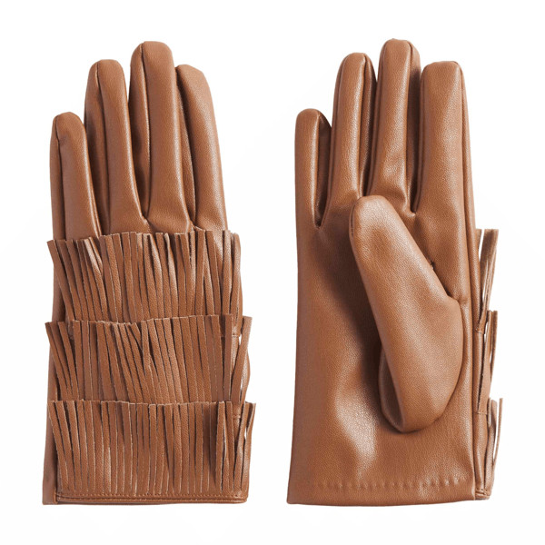 Faux Leather Fringe Gloves | Mud Pie