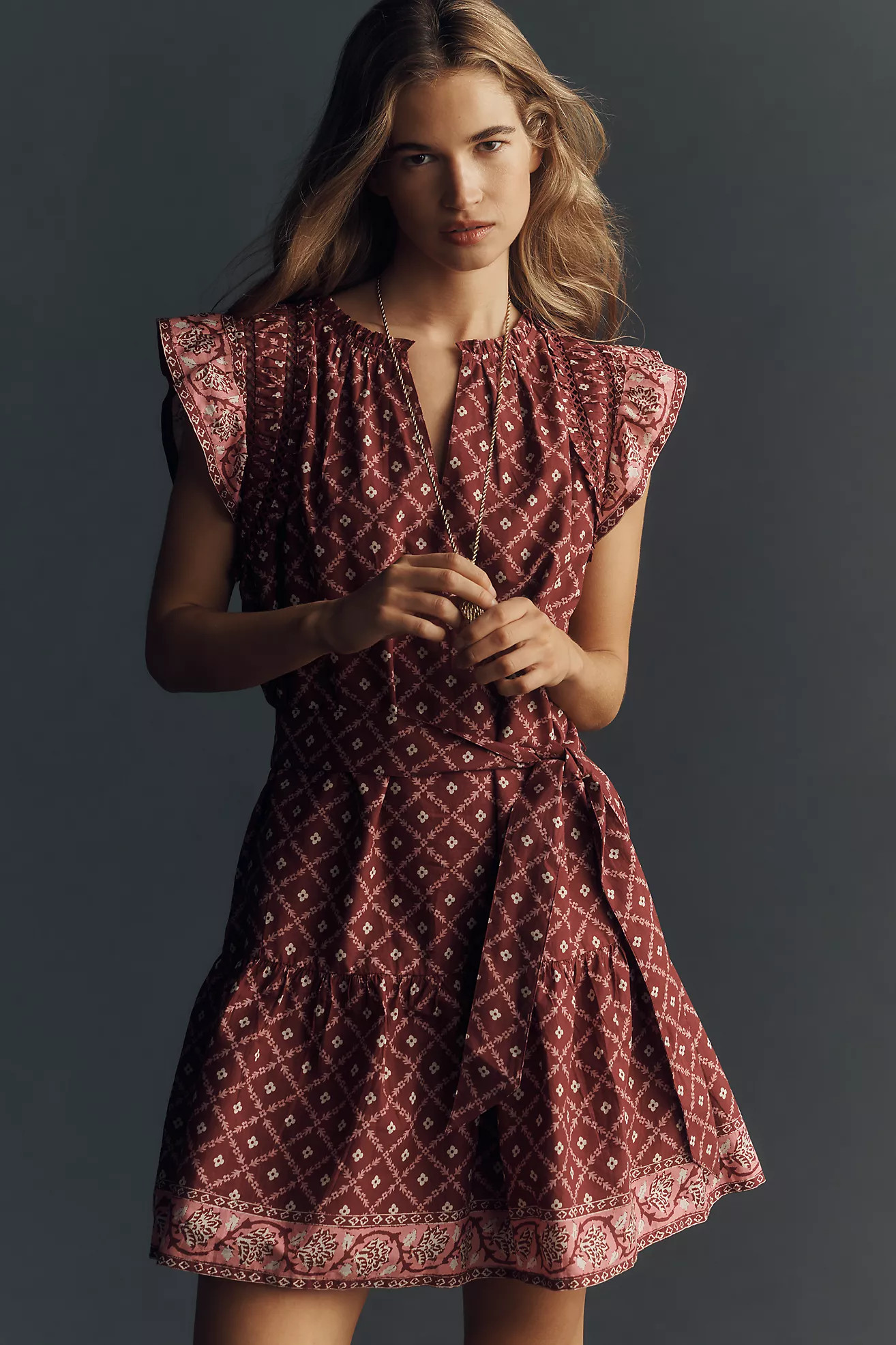 Rails Katia Flutter-Sleeve 100% Cotton Lace Dress | Anthropologie (US)