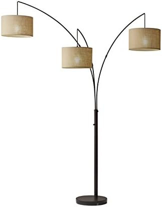 Adesso 4238-26 Trinity Arc Floor Lamp Antique Bronze FinisH, Beige Burlap Lamp. Home Decor Lamps ... | Amazon (US)