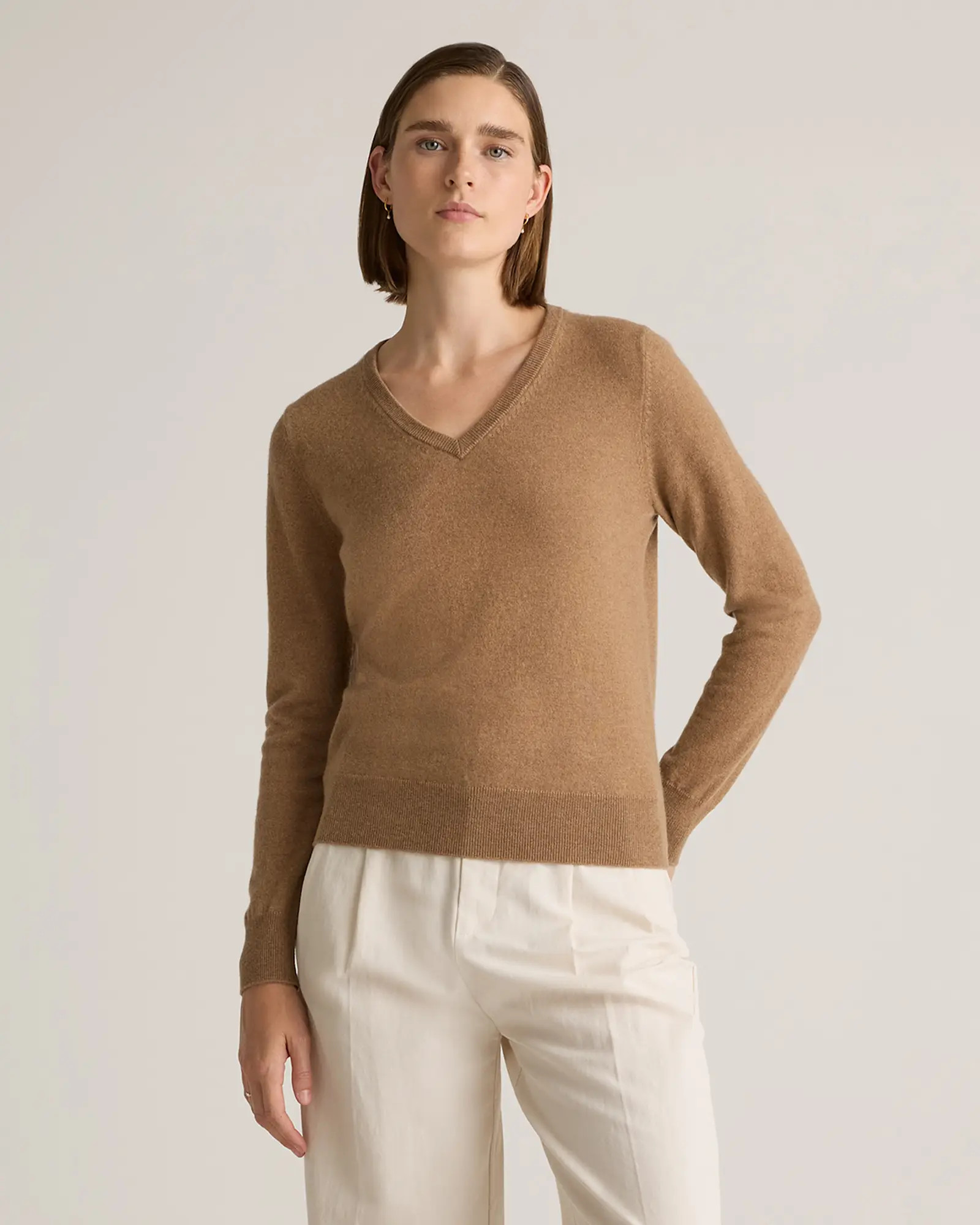 Mongolian Cashmere V-Neck Sweater | Quince