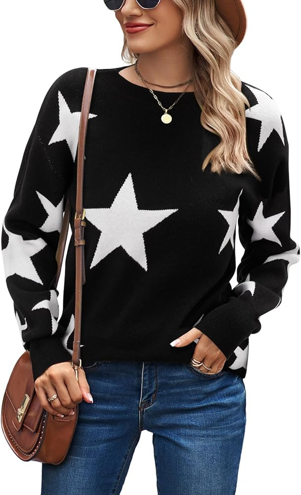 LAISHEN Women's Fall Fashion 2023 Casual Long Sleeve Crewneck Loose Knit Pullover Cute Sweater To... | Amazon (US)