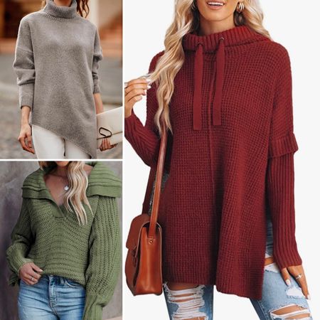 Fall sweaters, Amazon sweaters, plus size sweater, midsize fashion, asymmetrical sweater, hooded sweater 

#LTKcurves #LTKunder50 #LTKstyletip