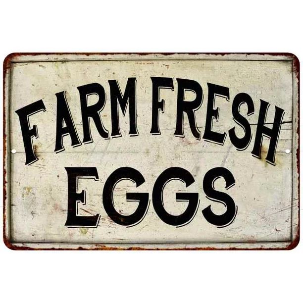 Farm Fresh Eggs Vintage Look Chic Distressed 8x12 Metal Sign 208120020091 | Walmart (US)