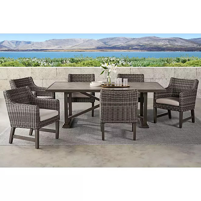 Member's Mark Breck Dining Set with Sunbrella Fabric, 7pc | Sam's Club