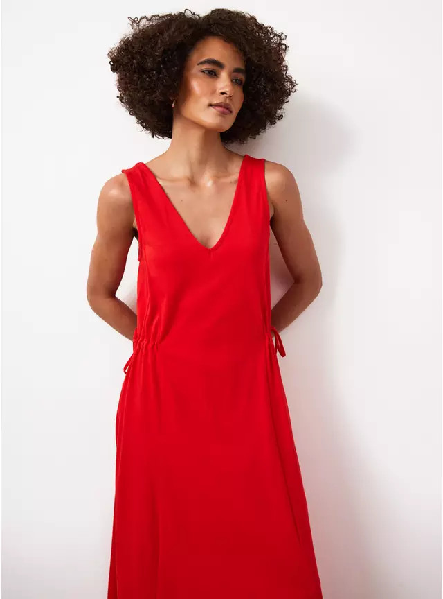 Buy Red Jersey Tie Side Midaxi Dress 14 | Midaxi | Tu | Tu Clothing