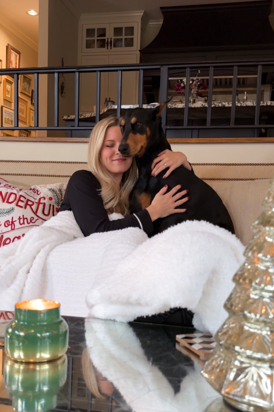 Cozied up with barefoot dreams. These blankets make amazing gifts!! Linking pajamas and candle as well  

#LTKhome #LTKSeasonal #LTKHoliday