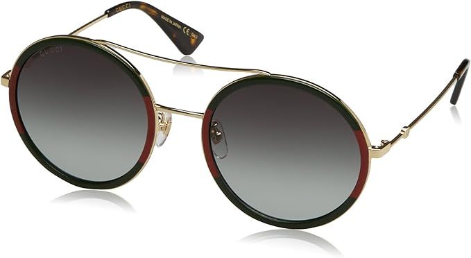 Gucci GG0061S 003 Green/Red/Gold GG0061S Round Sunglasses Lens Category 3 S | Amazon (US)
