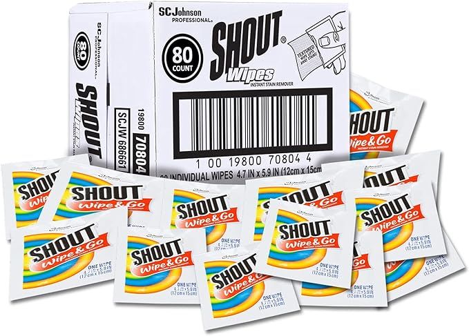 Shout Wipe and Go Instant Stain Remover, 80/Carton | Amazon (US)