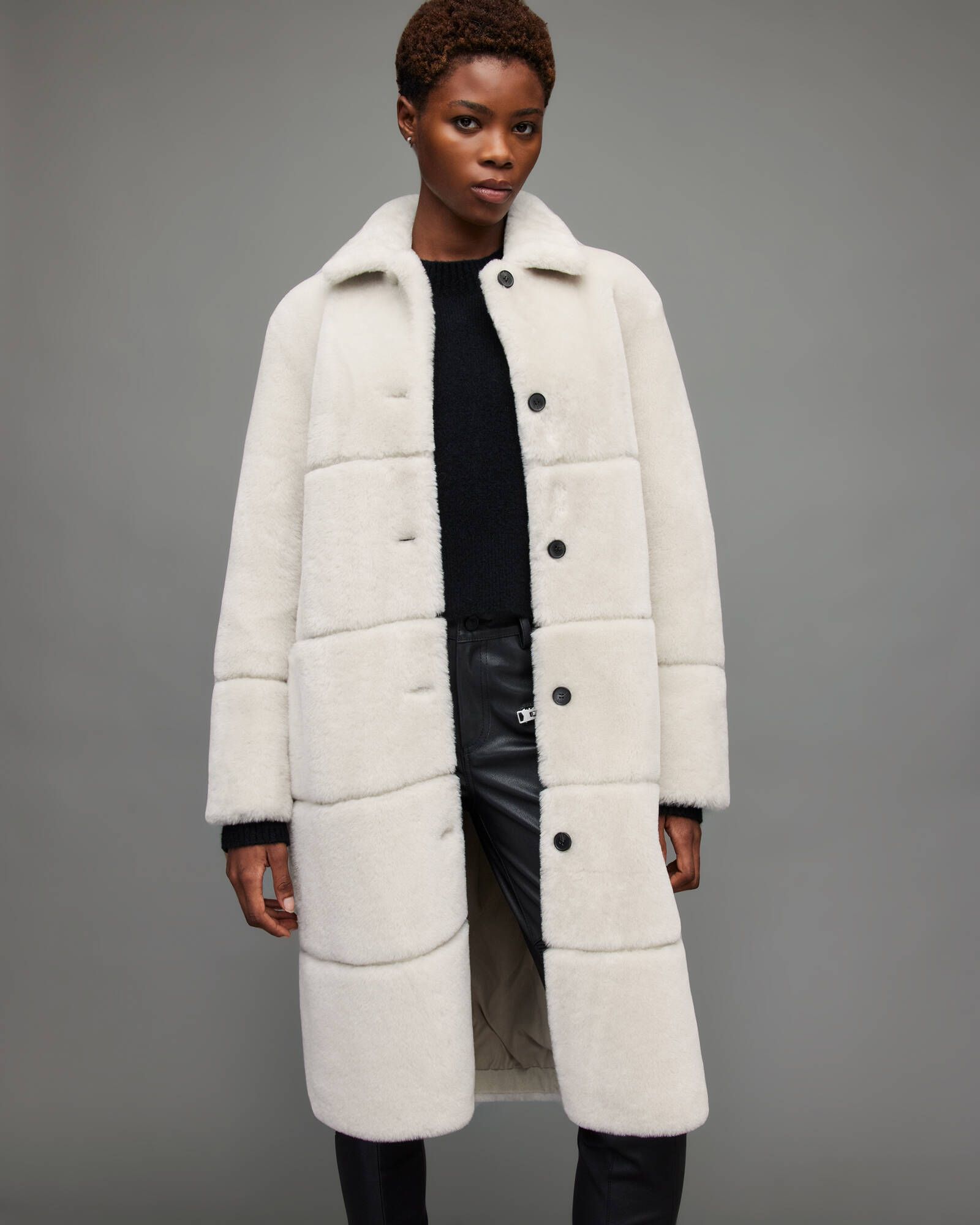 Serra Shearling Taped Coat | AllSaints UK
