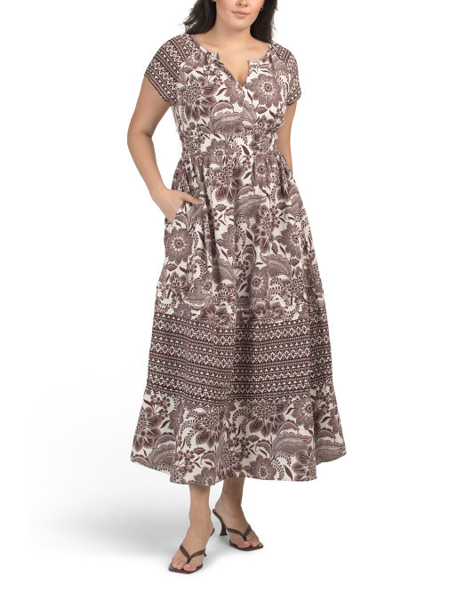 Linen Blend Floral Maxi Dress | Casual Dresses  | Marshalls | Marshalls