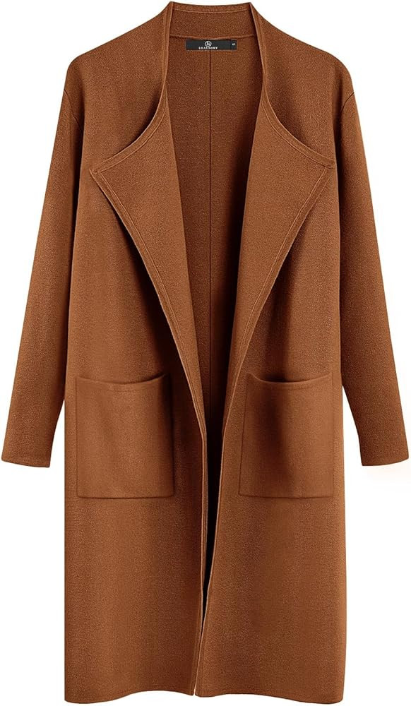 LILLUSORY Women's Long Knit Wool Cardigan Sweaters Oversized Fall Dressy Coatigan 2023 Winter Coa... | Amazon (US)