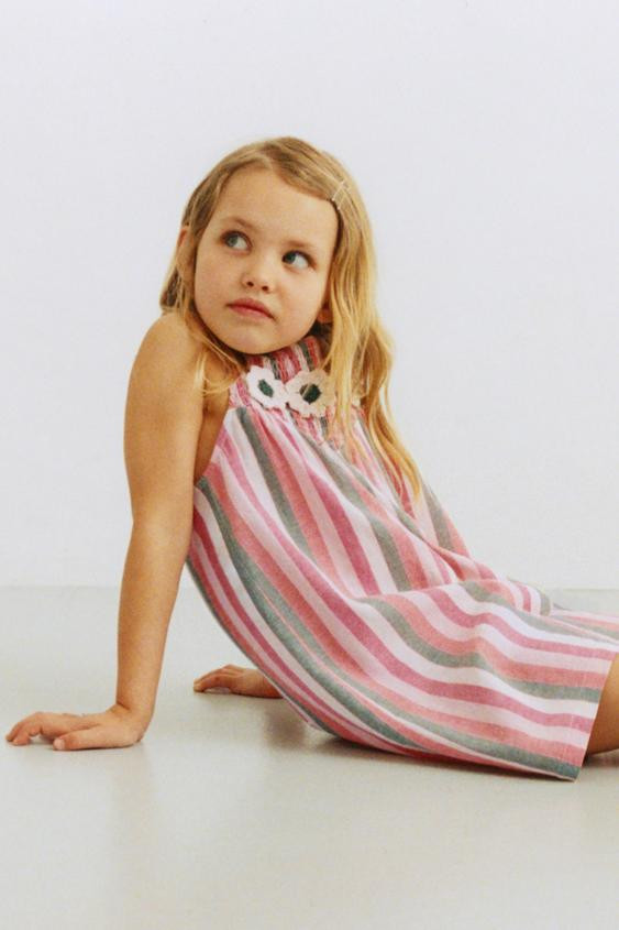 STRIPED CROCHET FLORAL PLAYSUIT | Zara UK