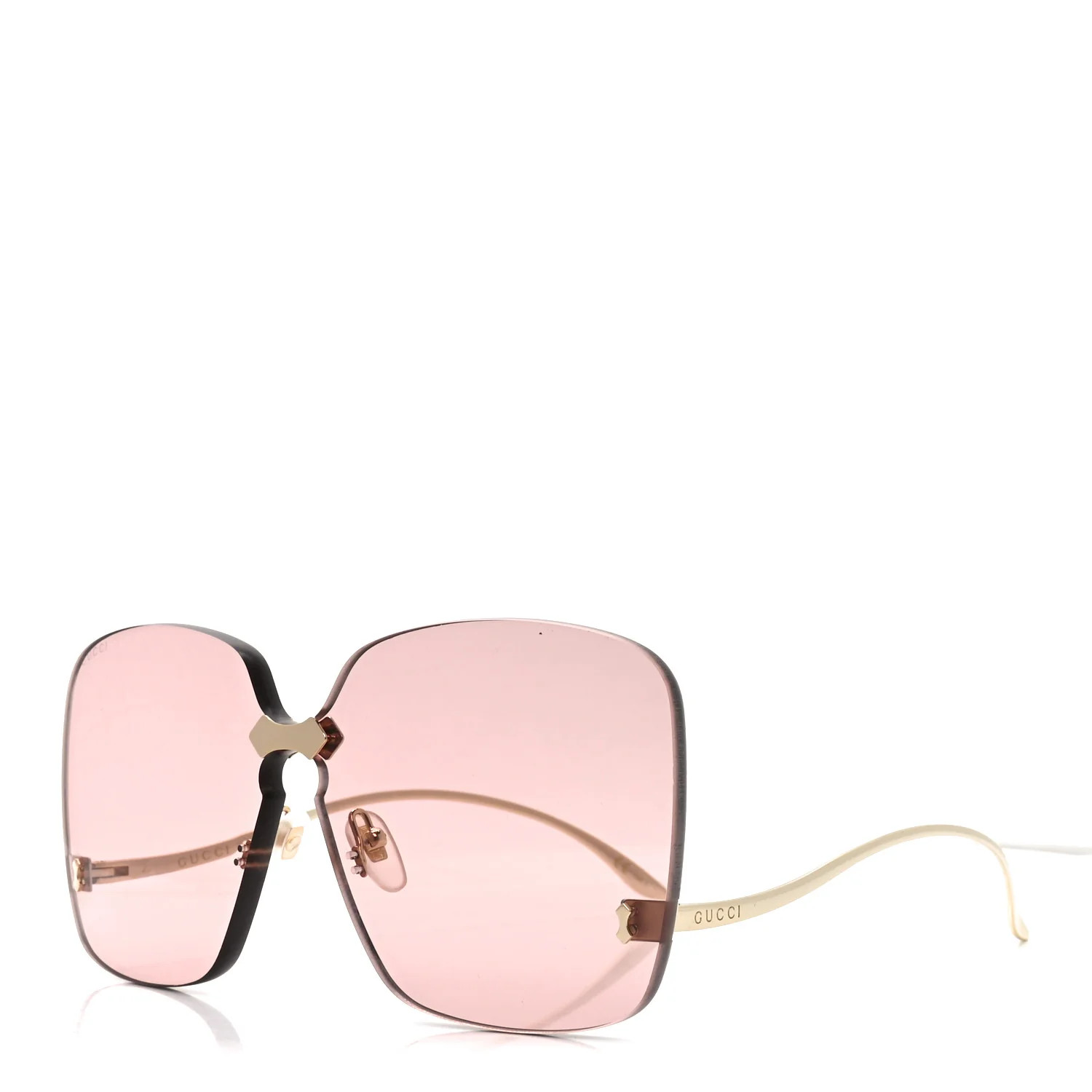 Gucci Rimless Sunglasses GG0352S Gold Flash Pink 1741679 | FASHIONPHILE (US)