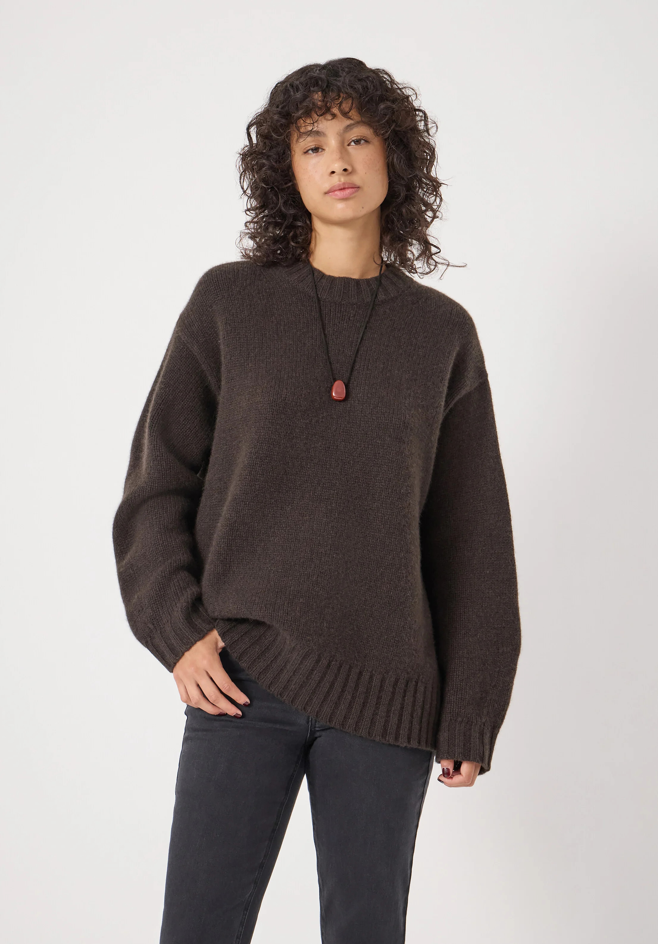 Cora Longline Chunky Cashmere Jumper | Hush UK