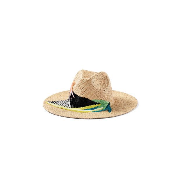 Botanical Print Embroidered Straw Hat - Tabitha Brown for Target Tan/Black | Target