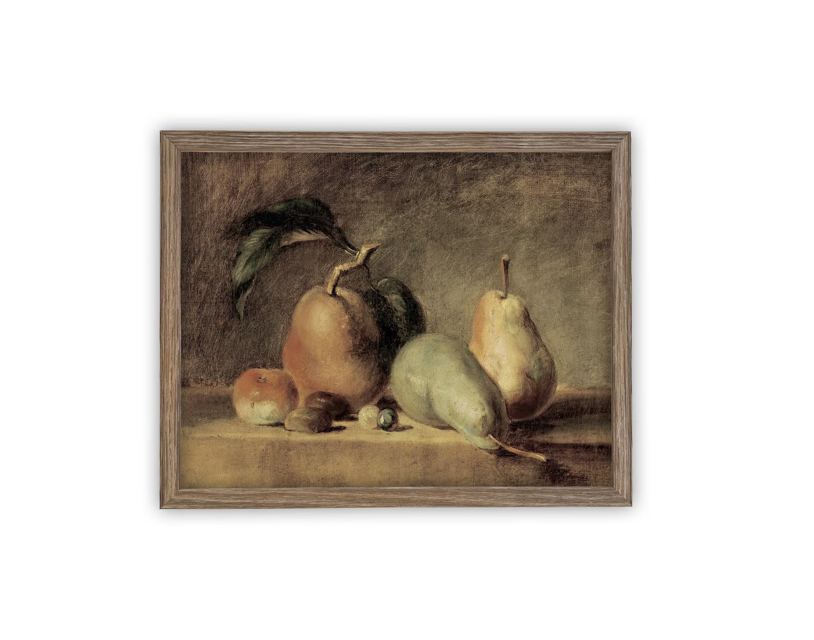 Vintage Framed Canvas Art // Framed Vintage Print // Vintage Fruit Painting // Still Life Kitchen... | Etsy (US)