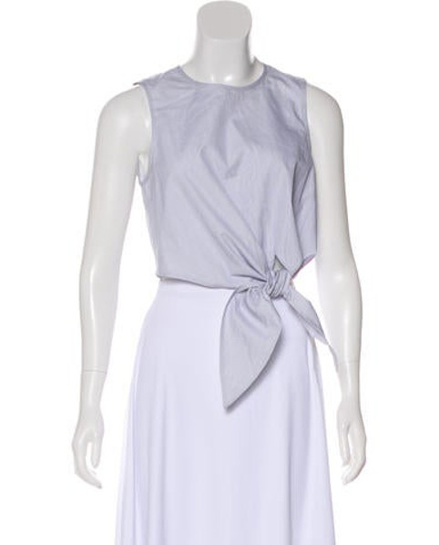 Tibi Striped Crop Top White | The RealReal