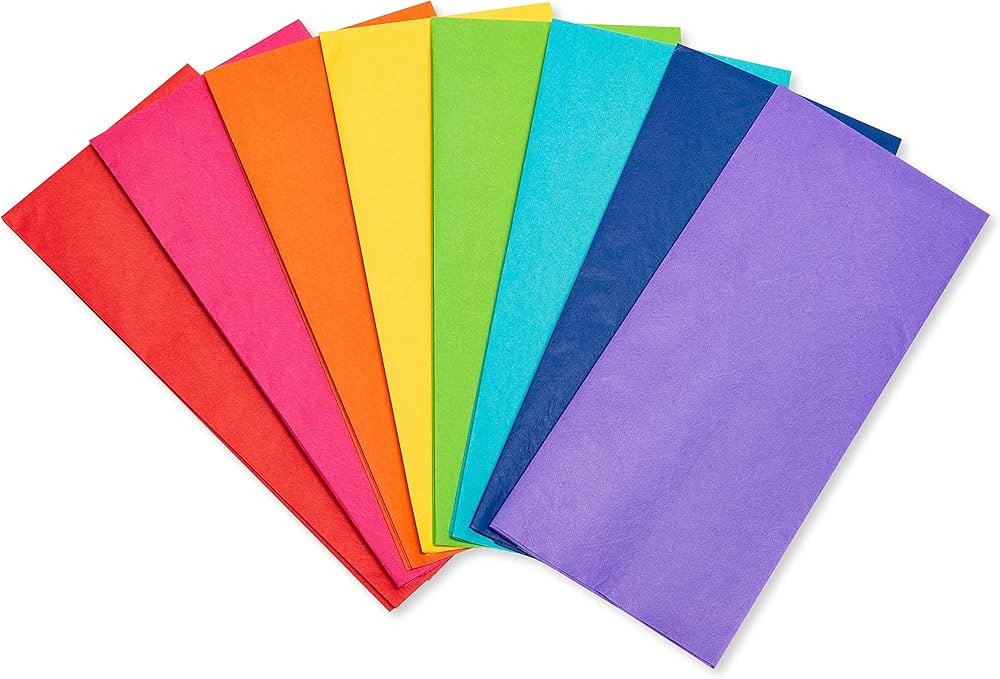 American Greetings 40 Sheets 20 in. x 20 in. Bold Colored Tissue Paper for Birthdays, Holidays, a... | Amazon (US)
