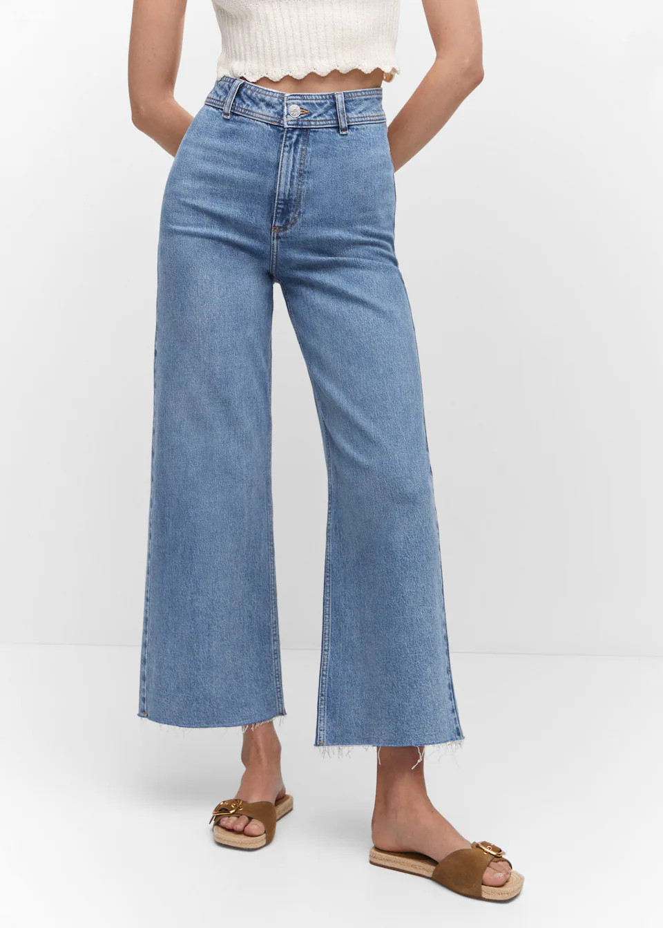 Jeans culotte high waist | MANGO (UK)