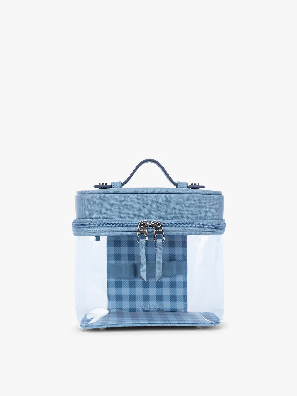Clear Train Case With Top Compartment | French Blue | CALPAK | Luggage & Travelware | CALPAK