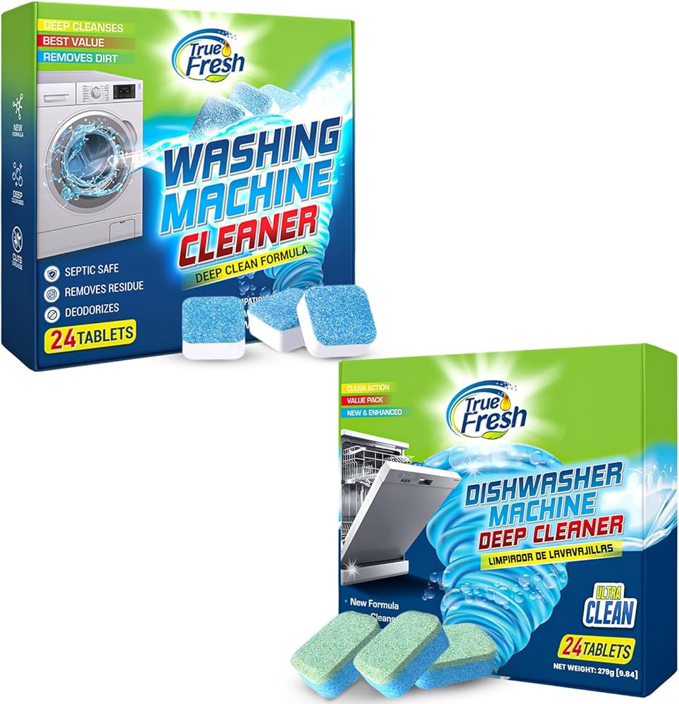 Washing Machine Cleaner & Dishwasher Cleaner Tablets - 48-Pack Bundle Compatible with Front Loade... | Amazon (US)