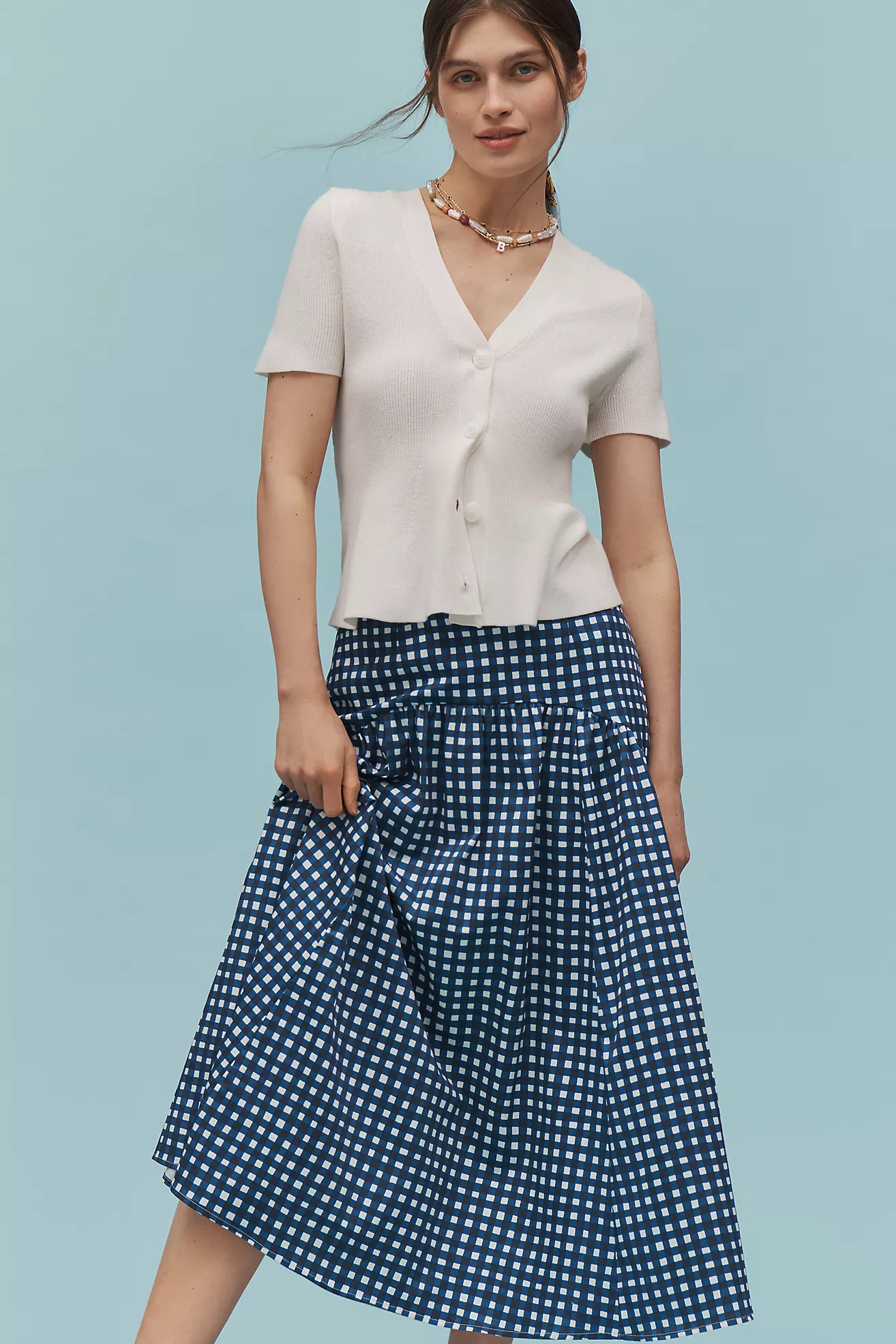 Hutch Drop-Waist Midi Skirt | Anthropologie (US)