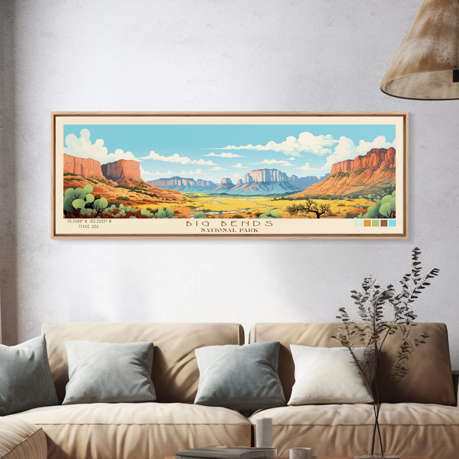 Big Bend National Park, Panoramic Texas Travel Art, National Park Print, Minimalist Travel Art, M... | Etsy (US)