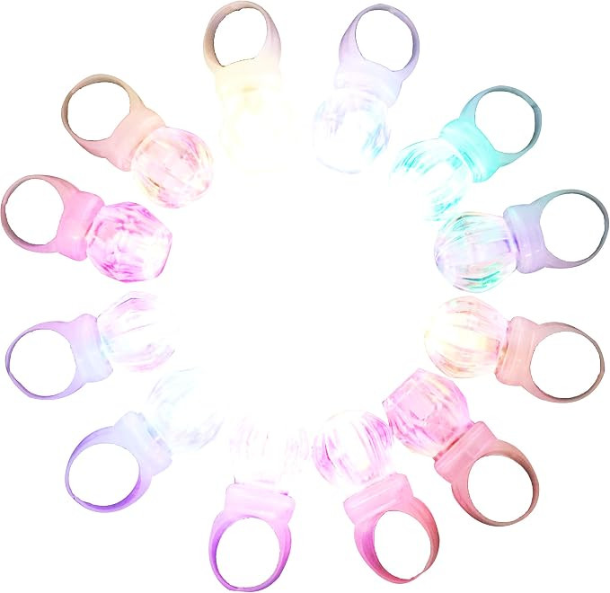 DAOKEY LED Light up Rings, Colorful Led Bumpy Plastic Diamond Rings Toys for Birthday Bachelorett... | Amazon (US)