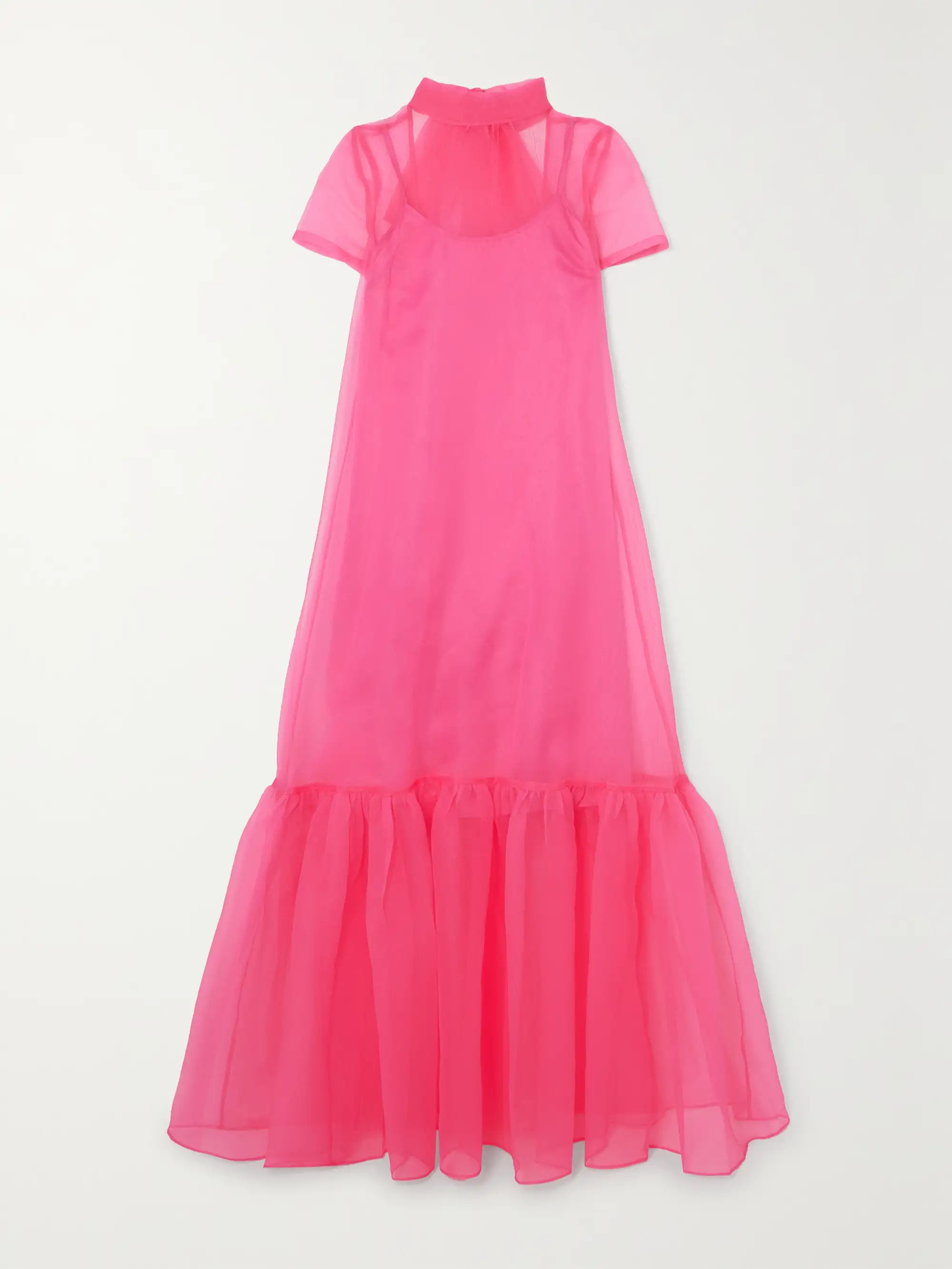 STAUD Calluna tie-detailed organza maxi dress | NET-A-PORTER | NET-A-PORTER (US)