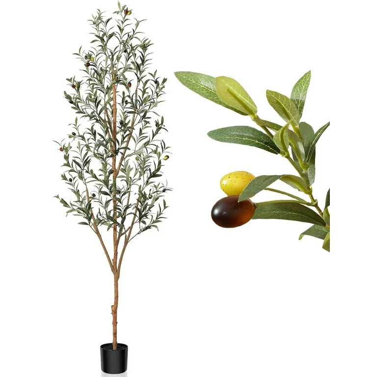 DLD 6ft Artificial Olive Plants with Realistic Leaves and Natural Trunk Faux Olive Tree for Offic... | Walmart (US)