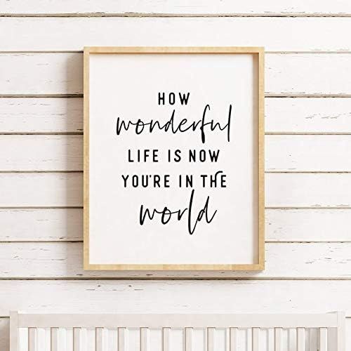 How Wonderful Life is Now You're in The World Funny Poster Gift for Men Woman [No Framed] | Amazon (US)