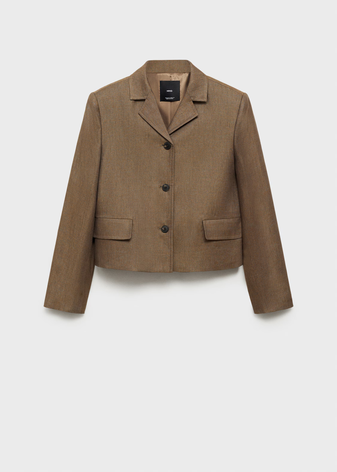 Linen blend crop blazer - Women | MANGO United Kingdom | MANGO (UK)