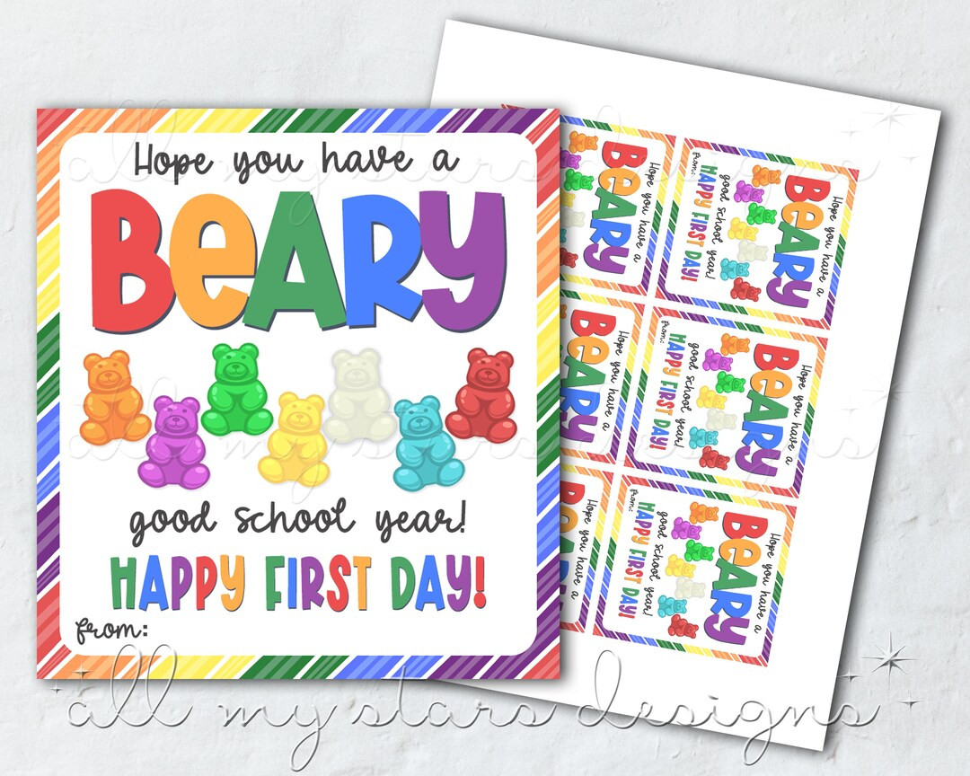PRINTABLE Hope You Have a BEARY Good School Year Happy First - Etsy | Etsy (US)