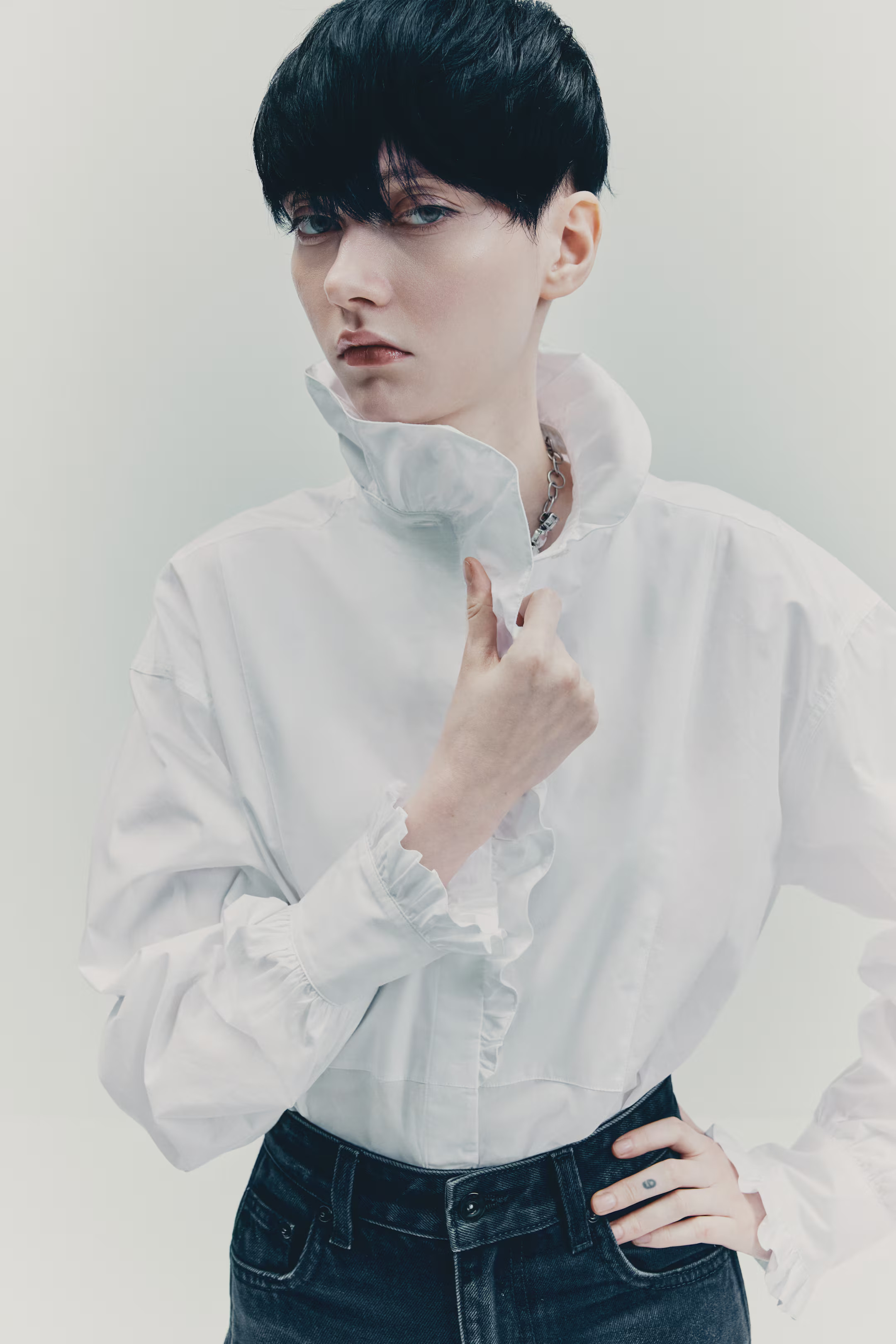 Ruffle-Trimmed Cotton Shirt | H&M (US + CA)