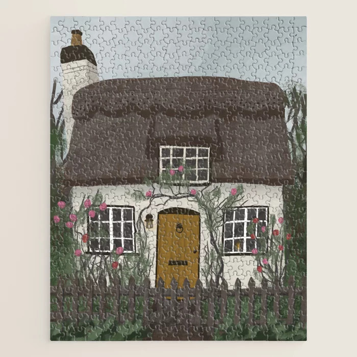 Rose Cottage Jigsaw Puzzle | Society6
