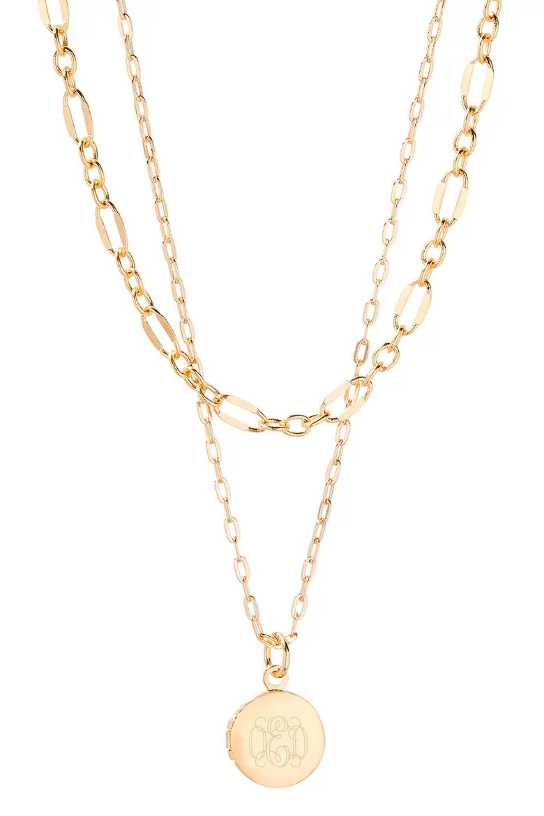 Isla Petite Monogram Locket Layering Necklace Set (Women) | Nordstrom | Nordstrom