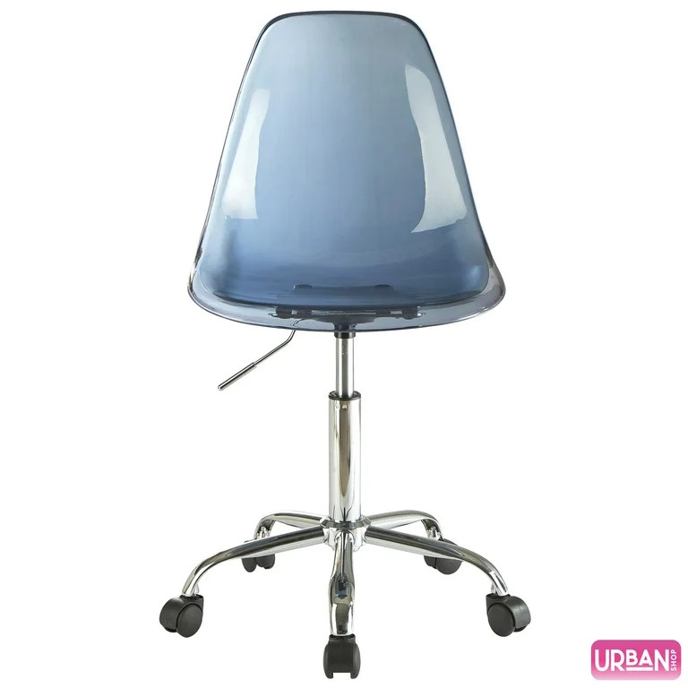 Urban Shop Acrylic and Metal Rolling Office Chair, Navy with Chrome Base | Walmart (US)
