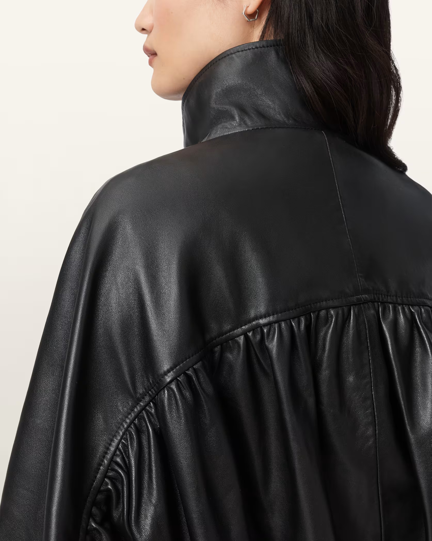 Felda Leather Bomber Jacket Black | ALLSAINTS | AllSaints UK