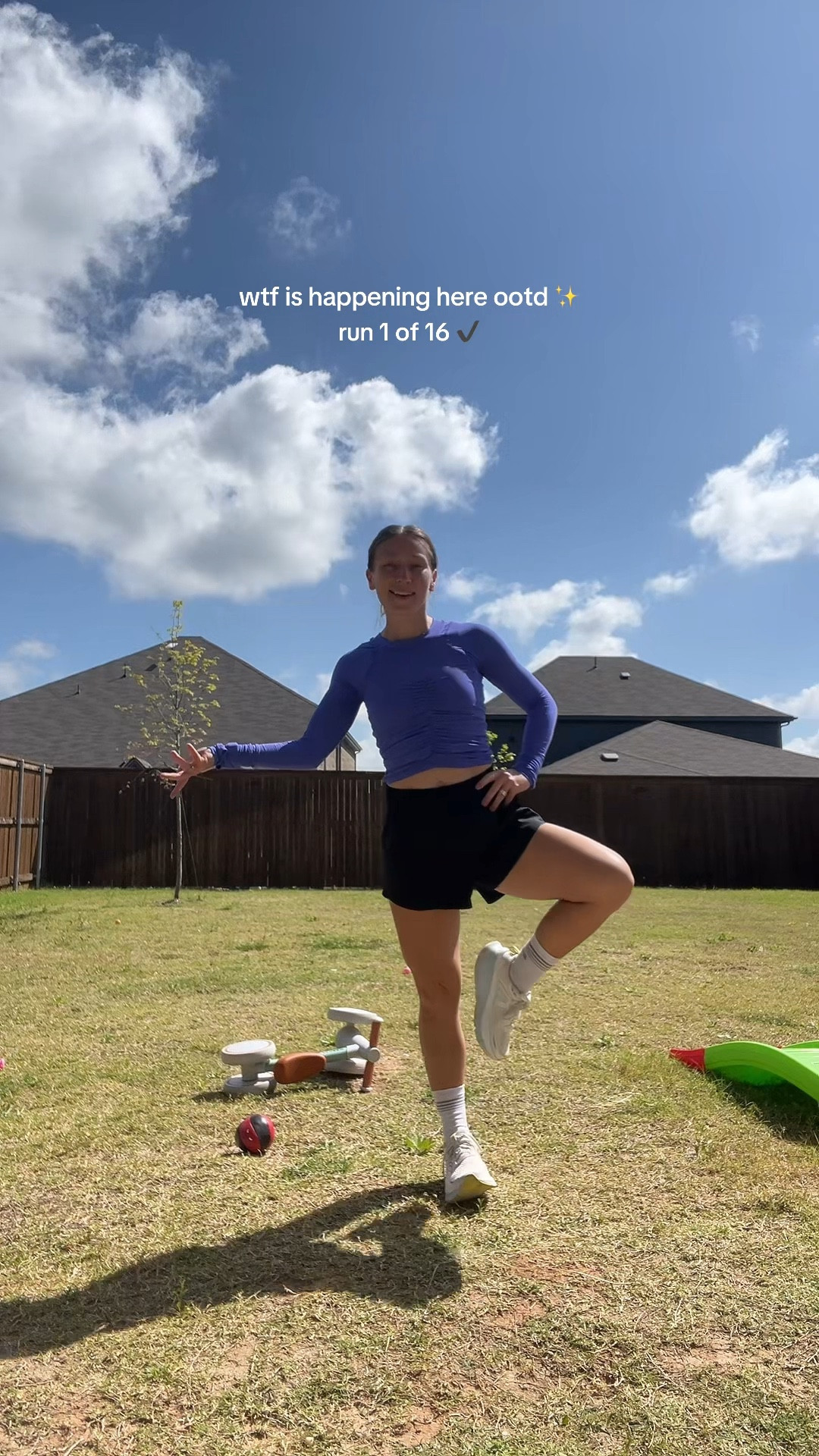 Chaos era activated — and we’re doing it in the cutest running outfit 😌 This Free People long sleeve crop top is so soft, so flattering, and honestly does half the work for you. Paired it with the most comfortable Amazon running shorts that are lightweight, the perfect length, and under $30. Brooks socks for the support and cushion your feet actually need on a run, and Saucony shoes that are giving sporty, cute, and functional all at once 🏃‍♀️✅
This is run 1 of 16 of my new running goal and I needed the fit to carry me — mission accomplished 👏 Everything is linked below so you can grab the exact pieces and show up to your next run looking just as unhinged and cute as me 😂
Whether you’re a mom trying to get back into running, a casual jogger, or just someone who needs a cute workout outfit that actually performs — this one is IT. Affordable, flattering, and built for real life movement. The Free People top runs true to size and the Amazon shorts have a built-in liner so no extra layers needed.
🔗 Shop the full look below!

#LTKfitness #LTKunder50 #LTKstyletip #LTKactive #LTKshoecrush #OOTD #RunningOOTD #WorkoutOutfit #GymOutfit #RunningGirl #FitnessMom #MomLife #FreePeople #FreePeopleActive #AmazonFashion #AmazonFinds #Saucony #Brooks #RunningShoes #WorkoutStyle #ActiveWear #FitnessFashion #OutfitOfTheDay #CuteWorkoutOutfit #RealLife #ChaosEra #DallasFitness #DFWCreator #LTKfindsunder50 #ShopMyLook

