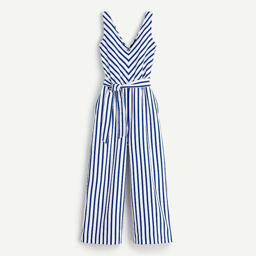 V-neck wide-leg jumpsuit in stripe | J. Crew US