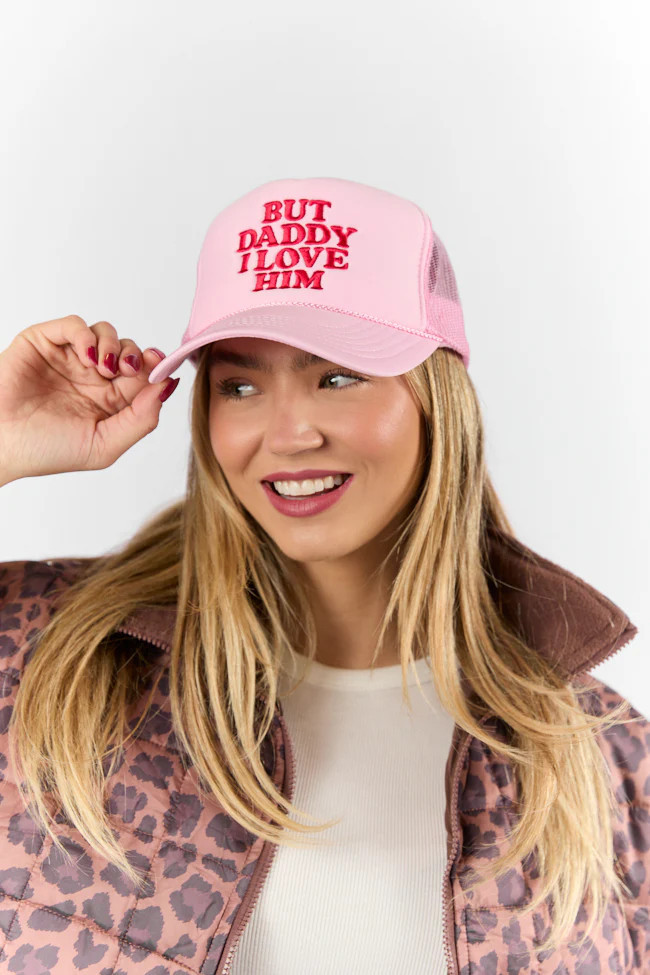 But Daddy I Love Him Light Pink Trucker Hat FINAL SALE | Pink Lily