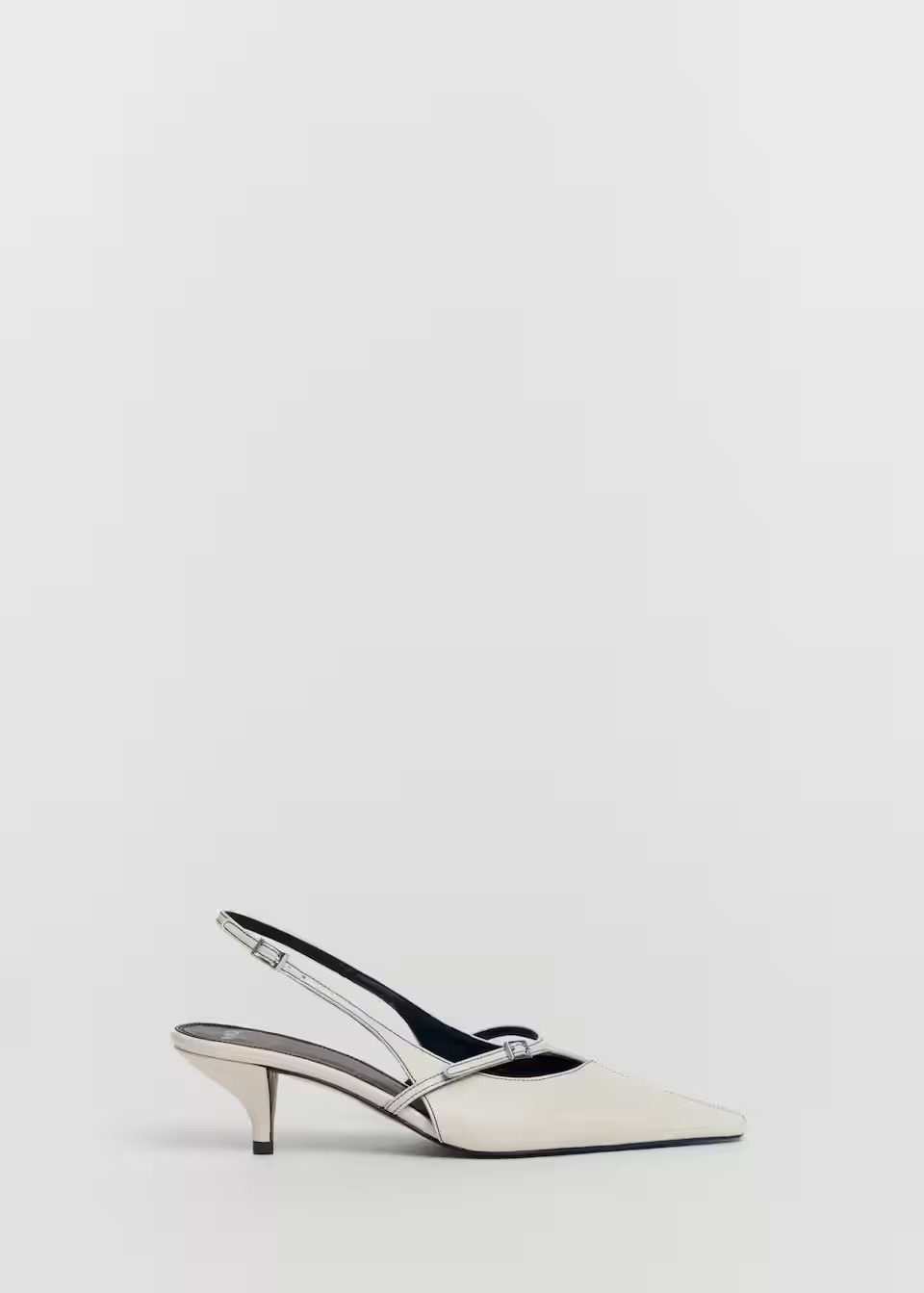 Leather heeled slingback shoes with buckles -  Women | Mango United Kingdom | MANGO (UK)