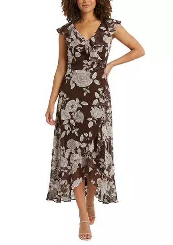 Women's Sleeveless Printed Chiffon A-Line Dress | Belk