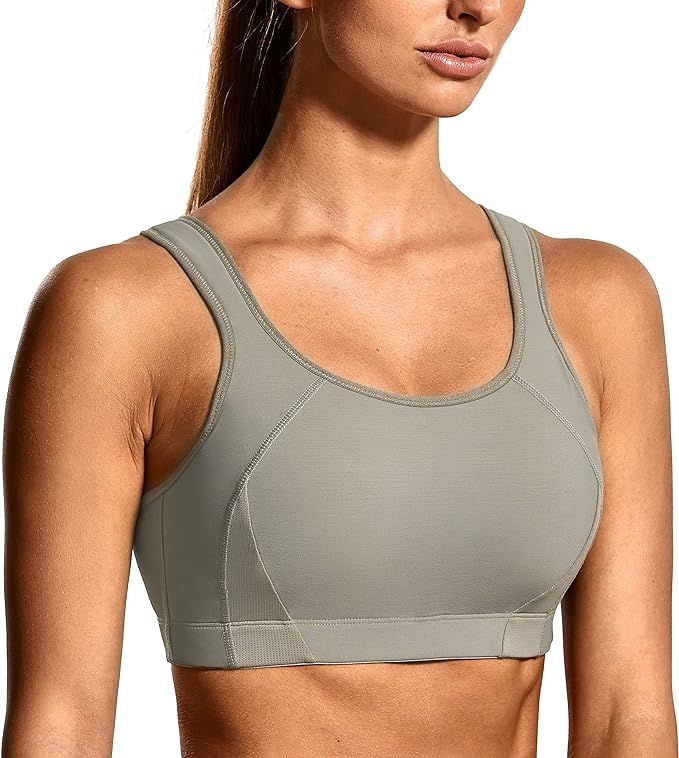 SYROKAN Full Coverage Sports Bras for Women High Impact Support Padded Bounce Control Wireless Pl... | Amazon (US)