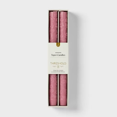 4pk Valentine's Taper Candle Set Rose Pink - Threshold™ | Target